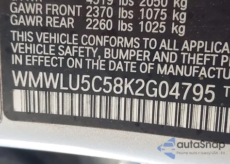 2019 Mini Clubman Cooper S z USA, uszkodzony, nr VIN WMWLU5C58K2G04795